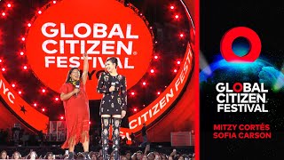 Celebrity Mitzy Cortés & Sofia Carson on Indigenous Solutions for Climate Change | Global Citizen Festival NYC Wealth