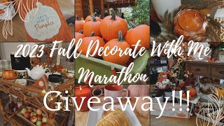 FALL 2023!🍁GIVEAWAY🍁2023 FALL DECORATE WITH ME MARATHON/DECORATE FOR FALL/FALL DECORATE WITH ME