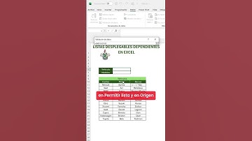 LISTAS DESPLEGABLES QUE DEPENDAN DE OTRAS EN EXCEL