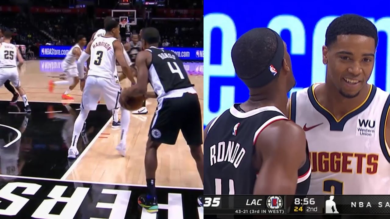 Rajon Rondo tries to make a fool out of Shaq Harrison from the inbounds play but...