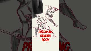 Drawing Dynamic Sword Poses #practice #art #drawing #anime #manga #figuredrawing #figure #digital