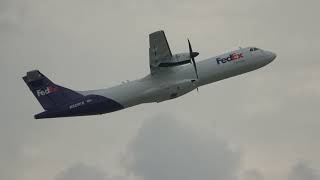 Former American Eagle ATR 72 Now FEDEX Feeder N820FX taking off Indianapolis