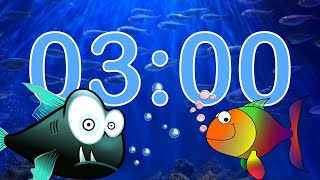 3 Minute 🐟 Fish 🐠 Tank Aquarium Countdown Timer - Sonar Alarm