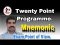 Twenty point programme  national health programme  simplified with mnemonic  parti