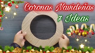 Haz tus propias Coronas Navideñas!  COMO HACER CORONAS NAVIDEÑAS MUY FÁCILES  7 LINDAS IDEAS / DIY