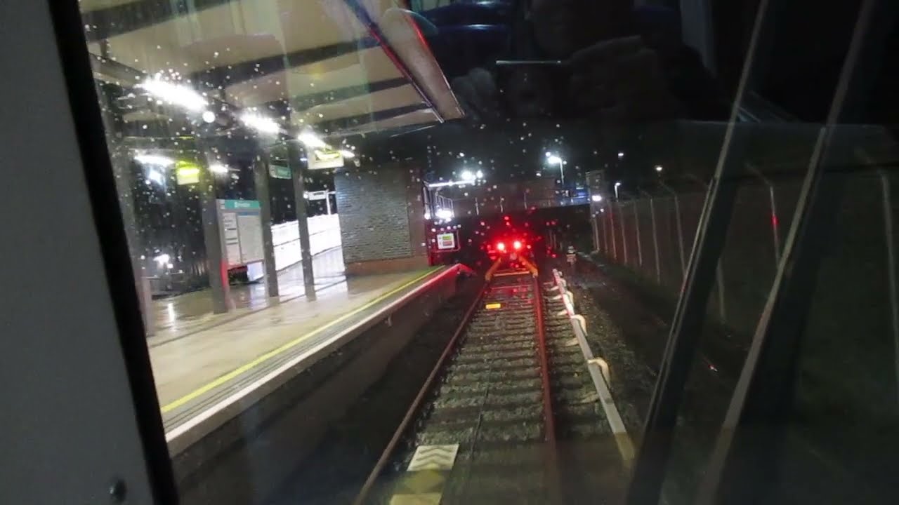 DLR at Night: Bank - Mudchute (Bay Platform) - Operator's View