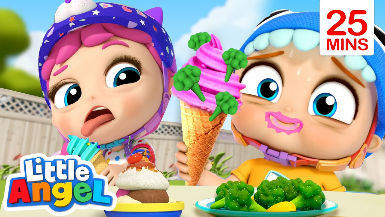 Yuck! Broccoli Ice Cream! + More | Little Angel Kids Songs & Nursery ...