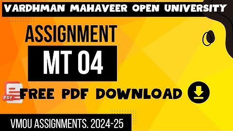 MT 04 vmou assignment solutions | vmou assignment MT04 | Maths vmou assignment 2024-25 | Free PDF