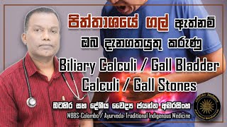 පිත්තාශයේ ගල් ඇත්නම් ඔබ දැනගතයුතු කරුණු | Biliary Calculi / Gall Bladder Calculi / Gall Stones