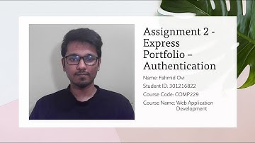 Express Portfolio - Authentication | COMP229 Assignment 2 | Fahmid Ovi