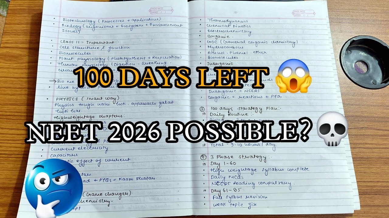 100 Days Left for NEET 2026 😱 | Complete High Weightage Syllabus ...