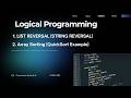Logical Programming (Array Sorting , String reverse )(04-May-2026)