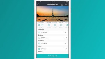 Packr App - Travel packing list