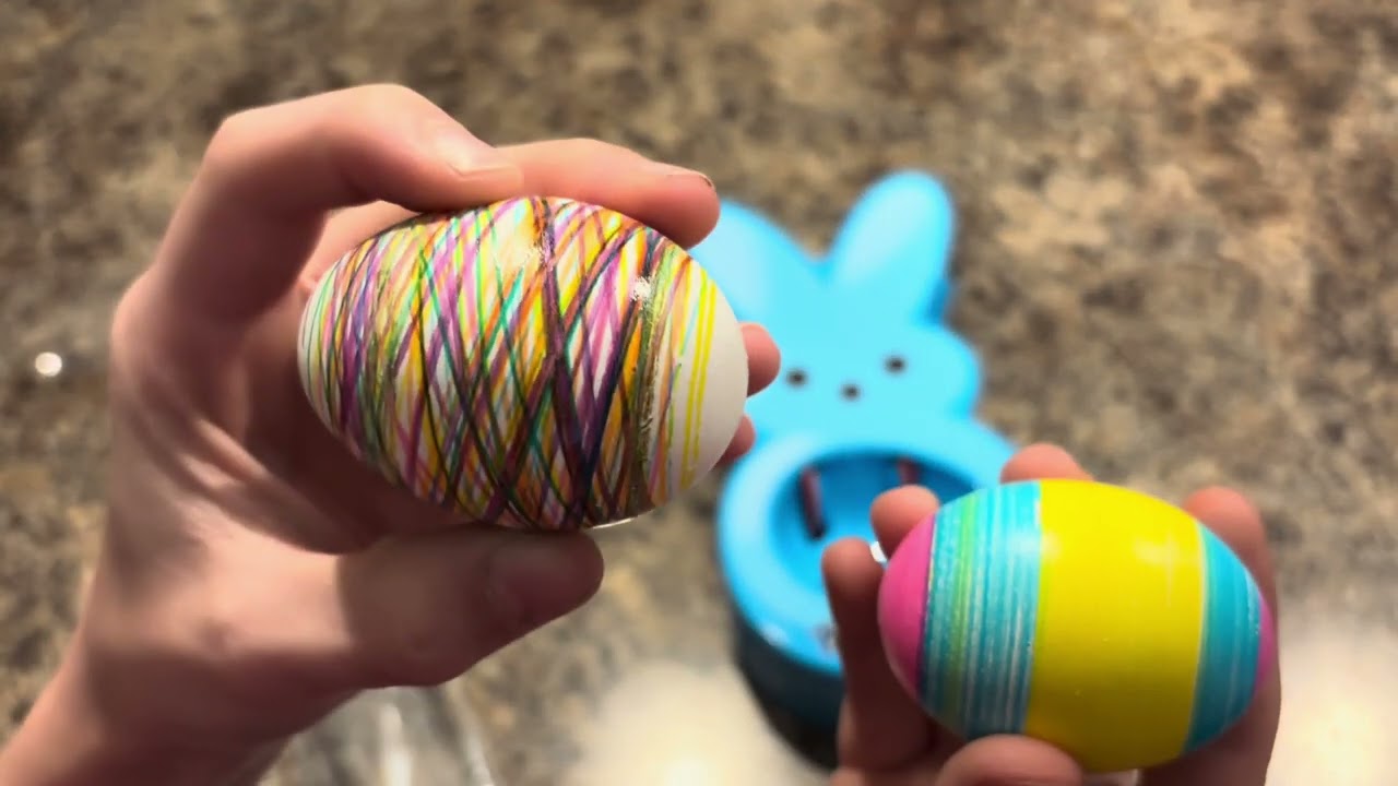 Coloring the hard boiled eggs