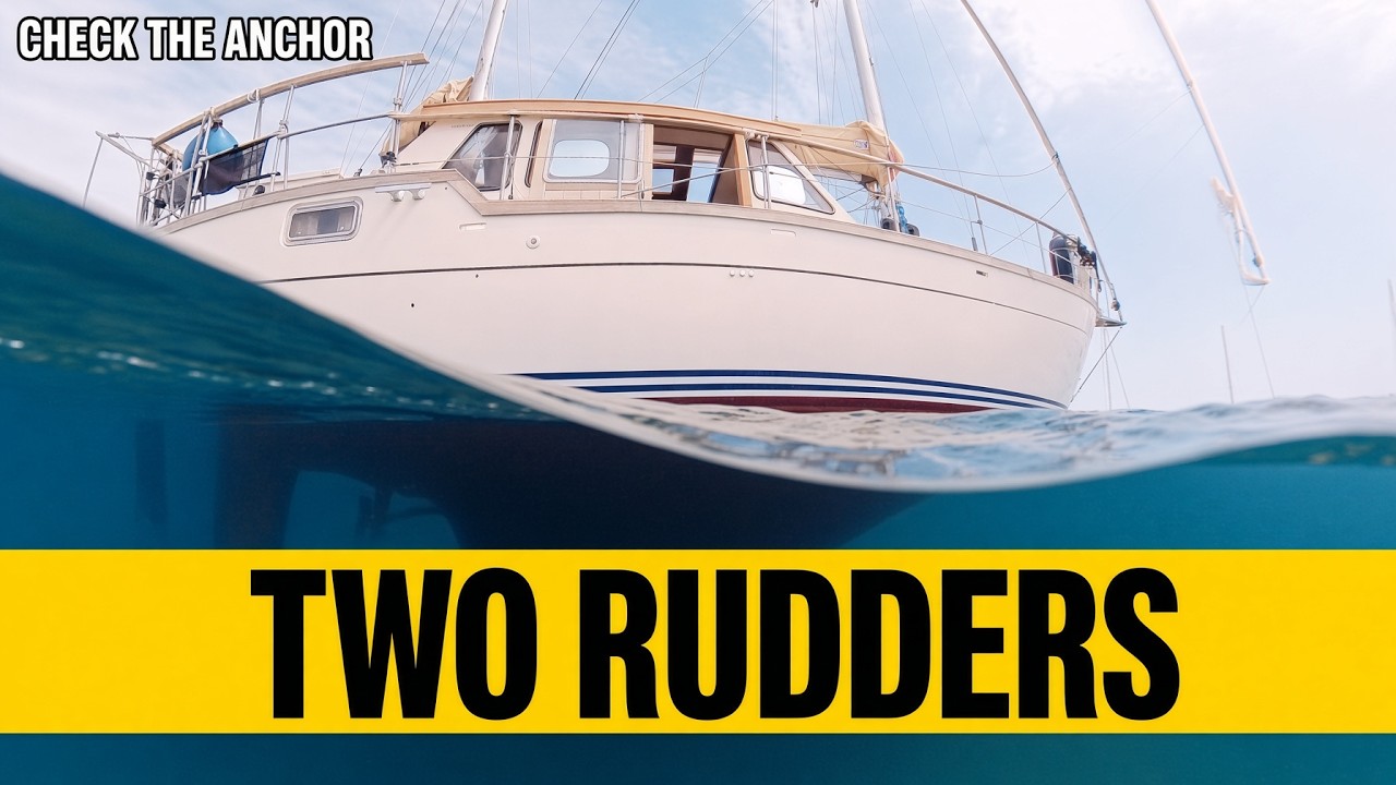 ⁣Checking the Anchor and Two Rudders Under a Nauticat 38