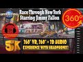 Race Through New York Starring Jimmy Fallon - Universal Studios Florida [5K 360° | 360° + 3D Audio]