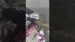 elderberry jelly, squeezing the juice