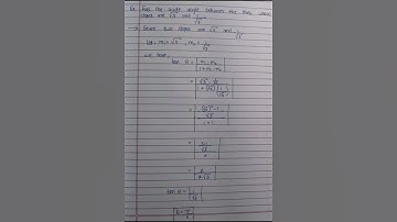 Find the acute angle between the lines whose slopes are √3 and 1/√3 l Basic Mathematics FYCO l