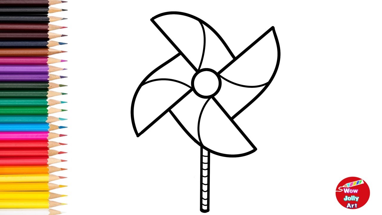 How To Draw A Pinwheel Easy, Simple Drawing And Painting YouTube