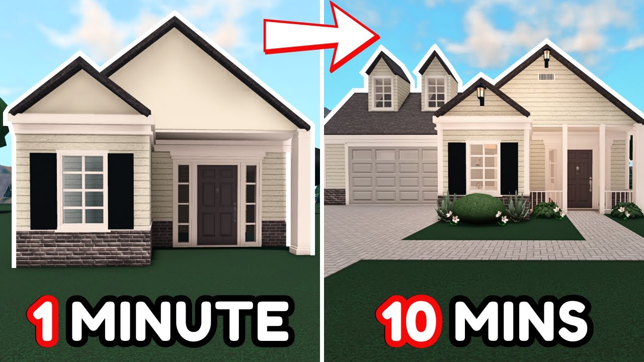 Building a House in 1 MINUTE vs 10 MINUTES in Bloxburg! - YouTube