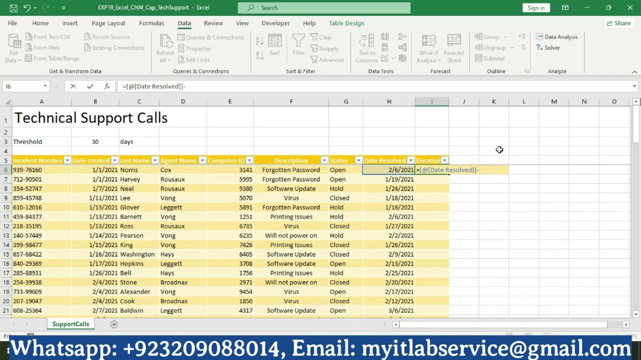 Exp19_Excel_Ch04_Cap_Tech_Support by @MyITLABService  | Exp19 Excel Ch04 Cap Tech Support