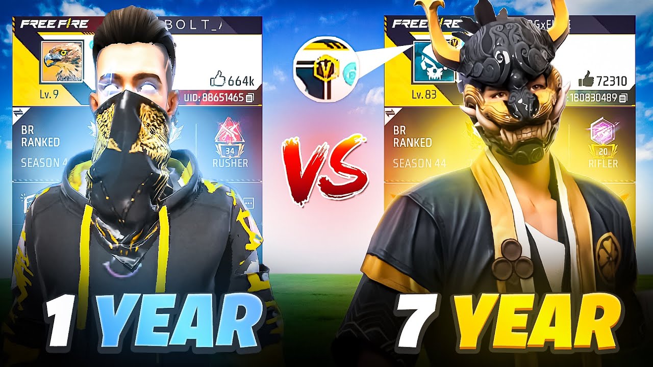 1 Year Old VS 7 Year Old Free Fire ID 😱 - Garena Free Fire