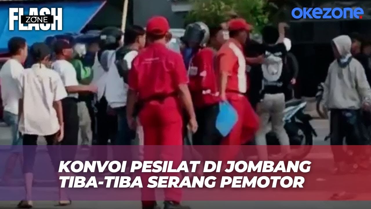 Aksi Arogan Ratusan Pesilat di Jombang, Lakukan Konvoi  dan Keroyong Pemotor di SPBU | Flash Zone