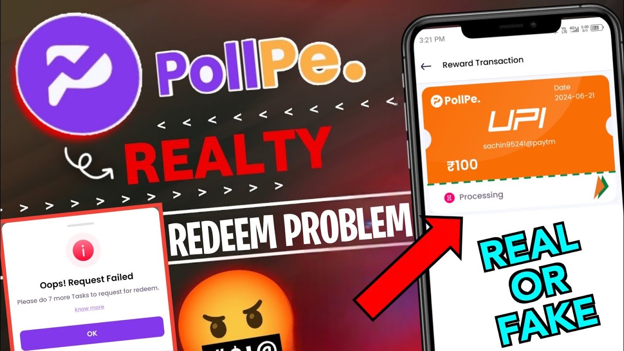 Pollpe App Redeem Request Failed Problem |Task Kaise Complete Kren |Pollpe Redeem Processing Problem