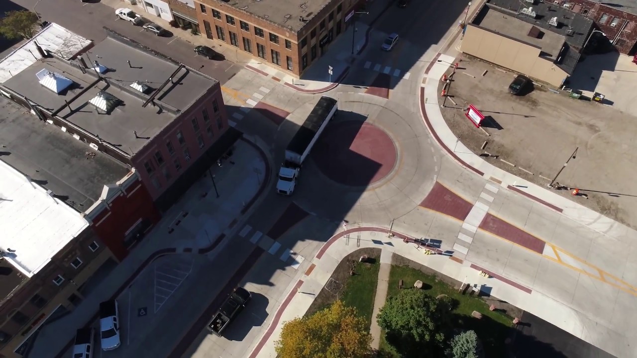 MiniRoundabout Semi Truck Demonstration EB Through Roundabouts YouTube