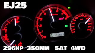 (GRF) IMPREZA  STI  acceleration test,cruise engine RPM,up to max speed.Japan specification (5AT)