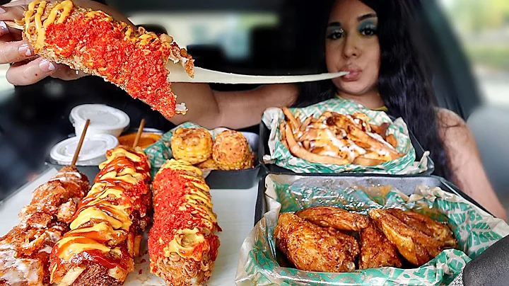 Cheesy Korean Corn Dogs + Wingstop Hot Honey Wings...