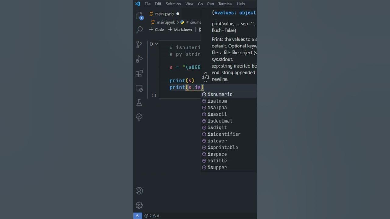 isnumeric Method - Python String Methods - YouTube