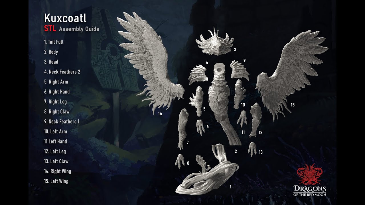 Kuxcoatl STL Assembly - Dragons of the Red Moon