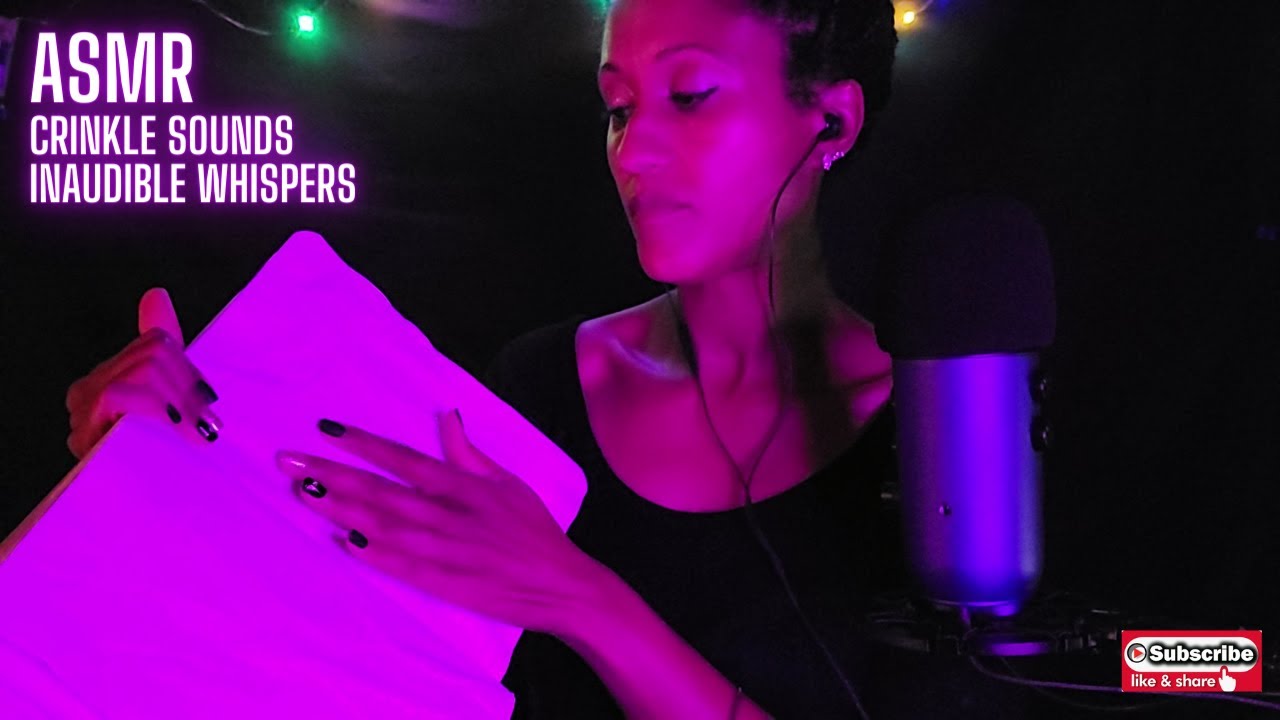 ASMR | Crinkle Sounds Inaudible Whispers Page Turning - YouTube