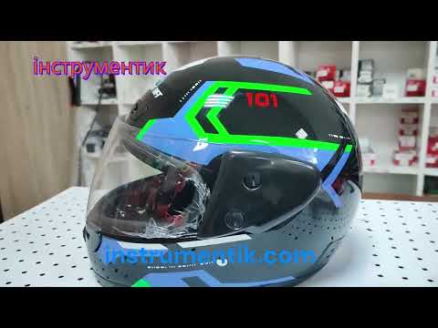 Мотошолом KUROSAWA-MT HF-101 чорний Q275-G. розмірМ, видео 1