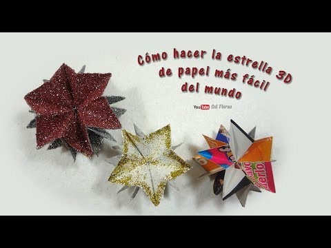Cómo hacer la estrella 3D de papel más fácil del mundo-How to make the world's easiest paper 3D star