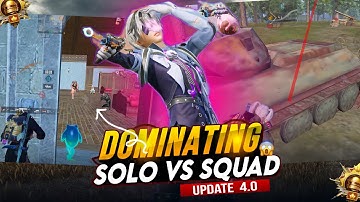 DOMINATING 1v4 SOLO VS SQUAD FULL GAME PLAY UPDATE 4.0. #pubgmobile #bgmi 