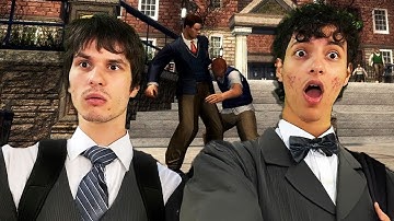 We play Bully on our playstation 2