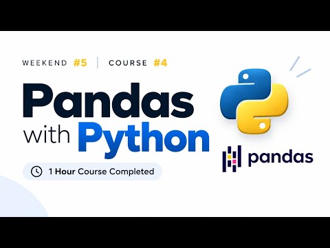 Capa de Weekend #5 | Learning Pandas with Python 🐼 | 1 Hour Course Completed | Learning in Public