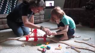 Fisher Price Motorised James and 60 piece Maxim train set (2017 08 05)