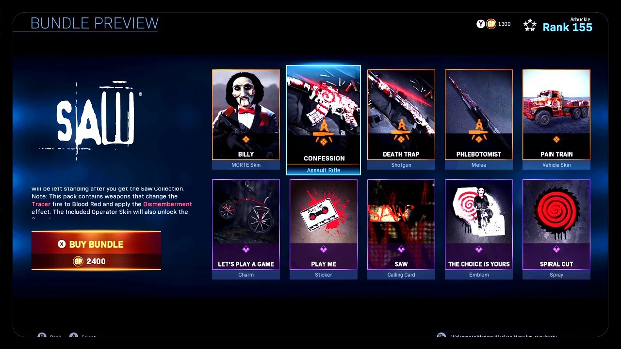 NEW "SAW" BUNDLE WITH NEW BLUEPRINTS! NEW BUNDLE FULL DETAILS! (MODERN WARFARE)