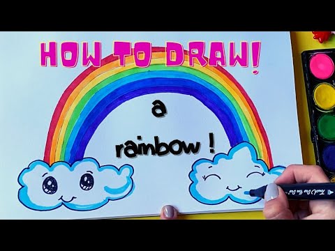 Ζωγραφίζουμε ένα ουράνιο τόξο 🌈🎨/ How to Draw a Rainbow and Clouds Easy with Coloring