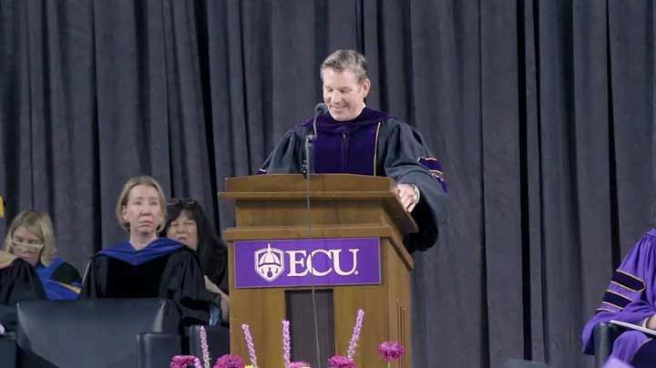 Clayton McCullough addresses the 2025 Fall graduating class at East Carolina University