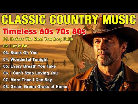 Before The Next Teardrop Falls, Let It Be, Stuck On You | Classic Country Music Timeless 60s 70s 80s