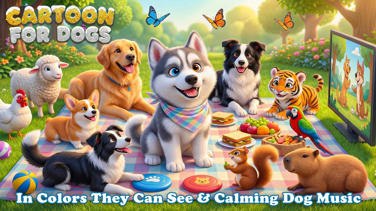 Dog Cartoon with Music: Anti-Anxiety Entertainment Videos for Dogs When Home Alone 🐶 Relaxing Dog TV