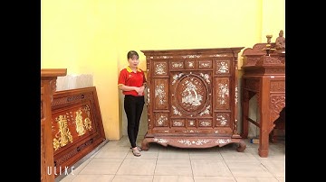 Tủ thờ 13 ô trám cẩn ốc gỗ cẩm lai siêu xịn 1m53 |Noithatsondong