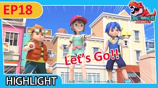 [DinoTrainers S4 Highlight] EP18 Stop Medusa Together!!| Dinosaurs for Kids | Cartoon | Toys | T Rex