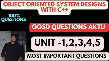 Object Oriented System design with C++ Most important Questions aktu || Aktu OOSD Questions