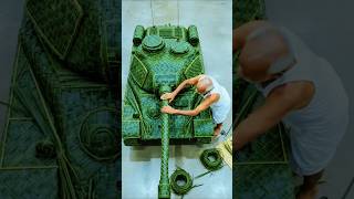 An old man made a tank with his own hands using bamboo and leaves | #tank #bamboo #leaves #ai