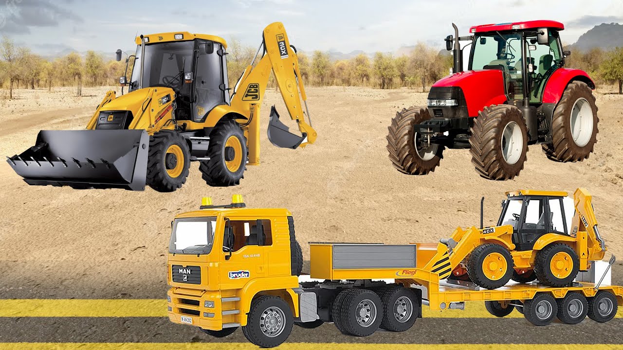 gadi wala cartoon toy helicopter ka video tractor jcb truck dumper